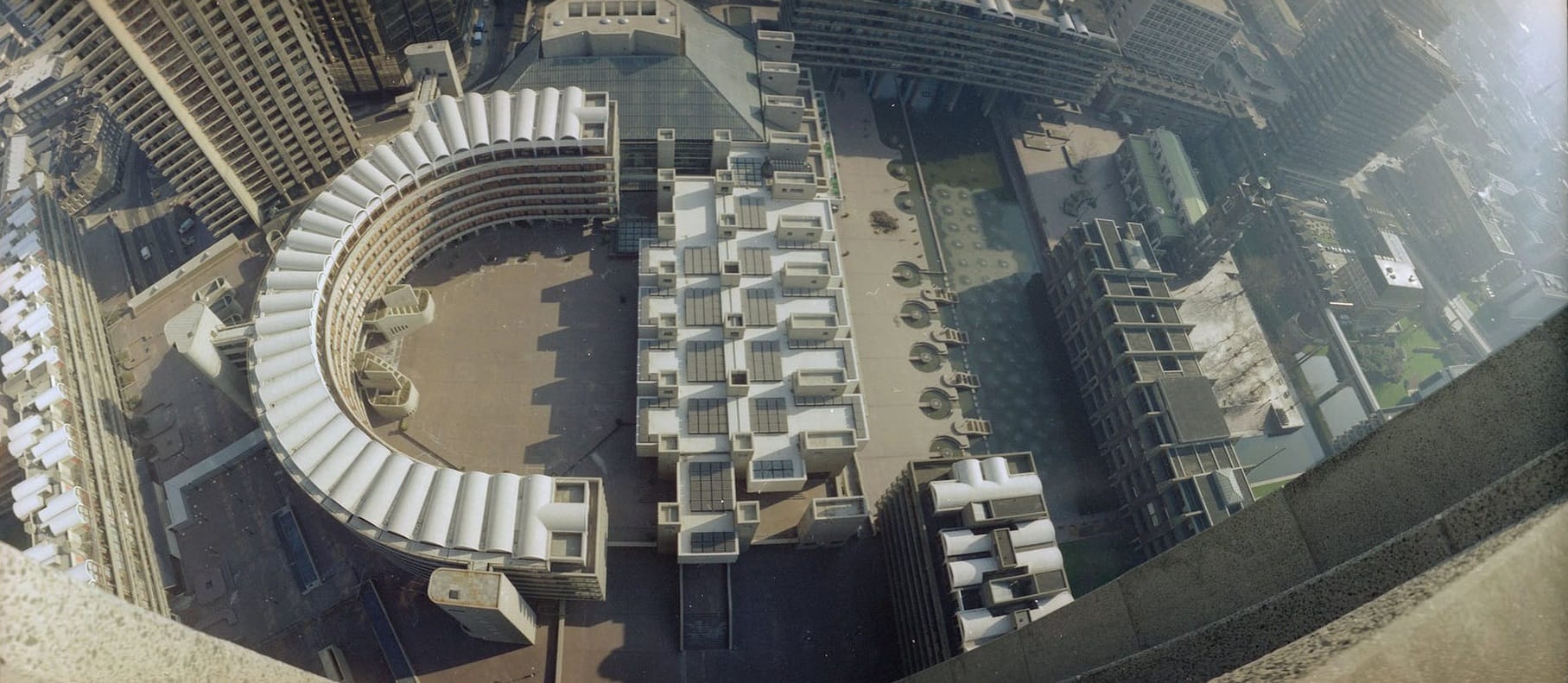 Panoramic view of the Barbican (February 1982)