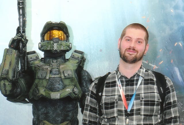 Microsoft wouldn’t let me take a picture next to Master Chief because I am taller than him