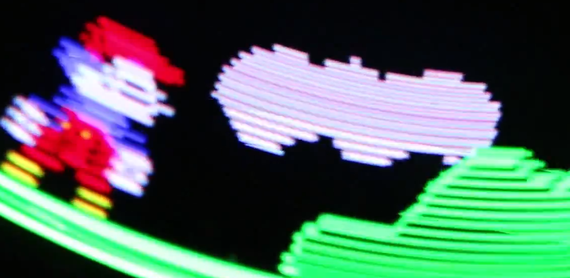 See Mario and Pac-Man transformed from pixels into 3D light
