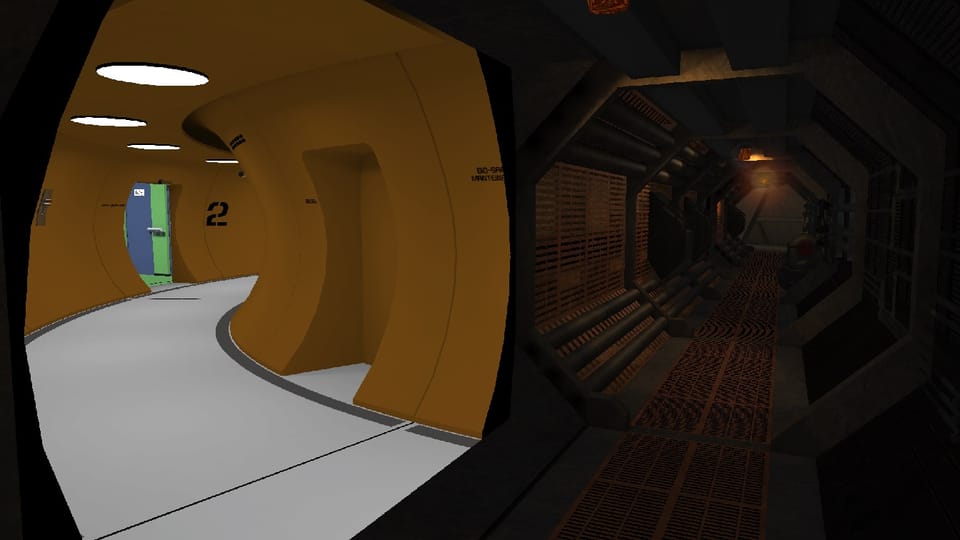 Sci-fi film corridors re-purposed as a videogame maze