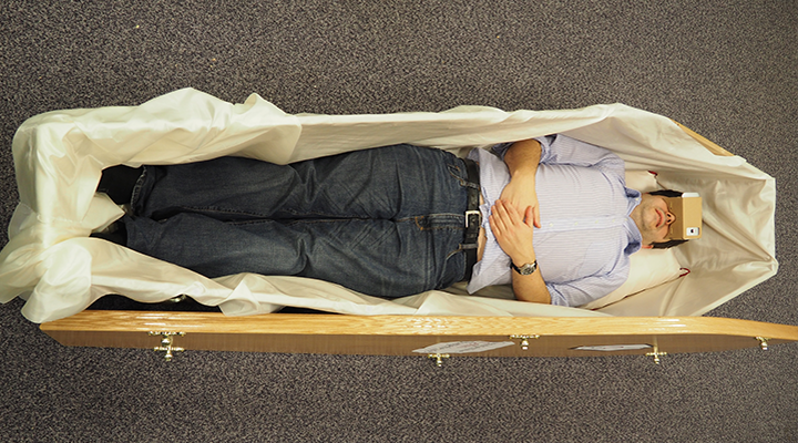 A new virtual reality game buries you alive in an actual coffin