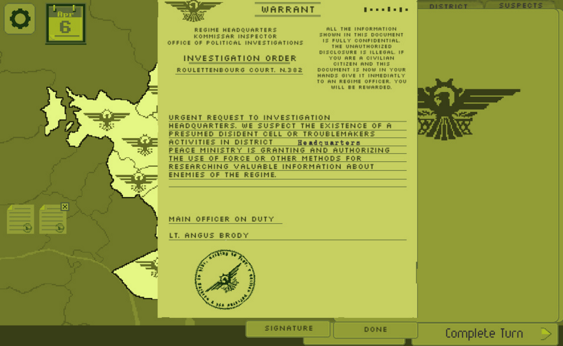 Kommissar is an adventure through the language of despotism