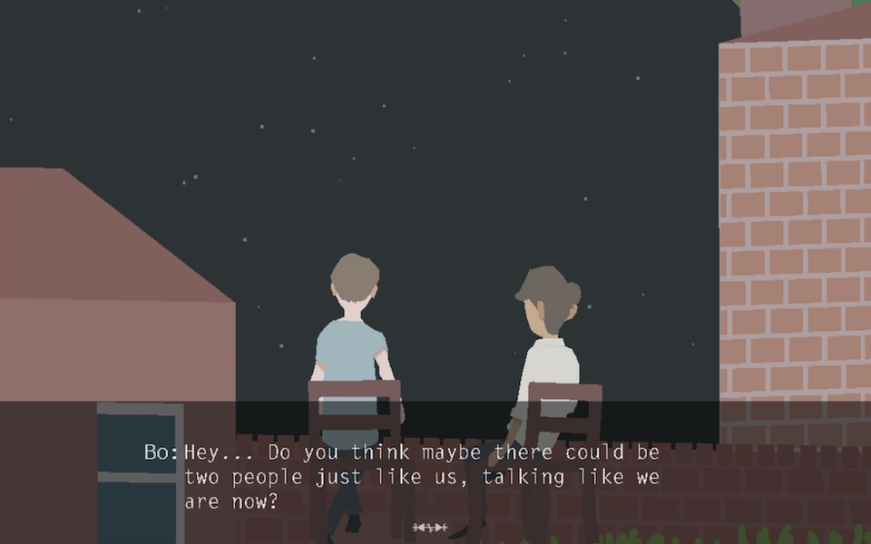 Conduct a starlit conversation in a new videogame vignette