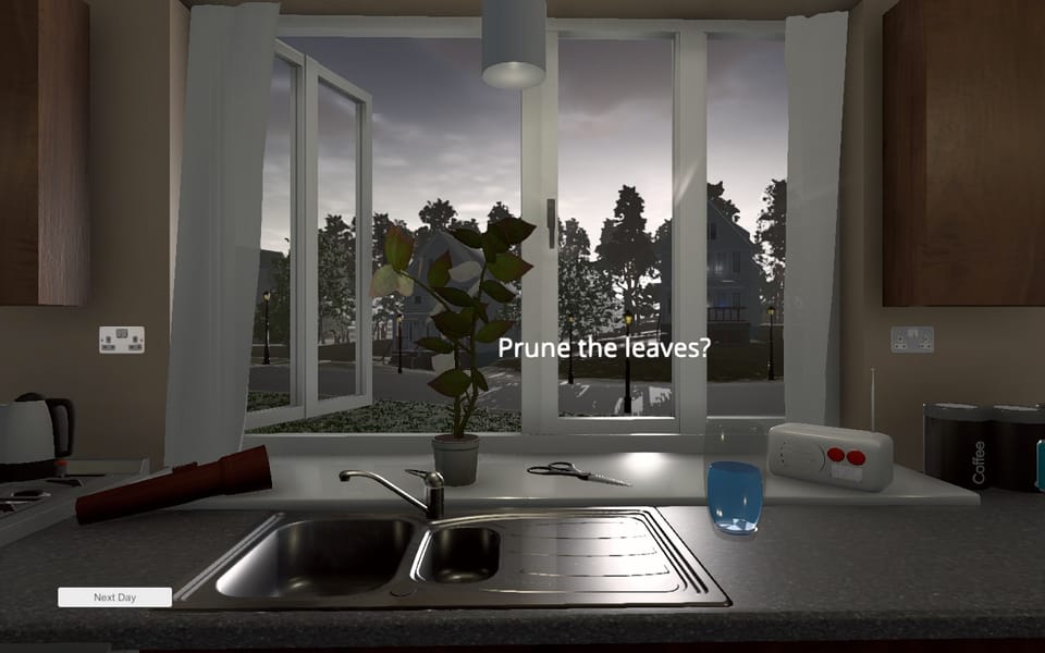 A game about keeping a plant alive while trapped inside your house